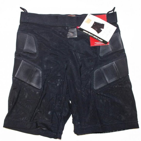NEW Red Baselayer Padded Shorts Black Mesh Mens Small - Picture 2 of 2